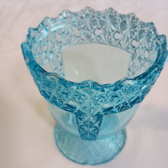 Vintage Fenton Daisy & Button Electric Blue Sugar Dishes - Picture 3 of 10